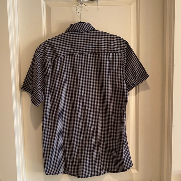 Men’s Drill NYC Gingham Black and White Collared Button Down Shirt - Picture 3 of 6